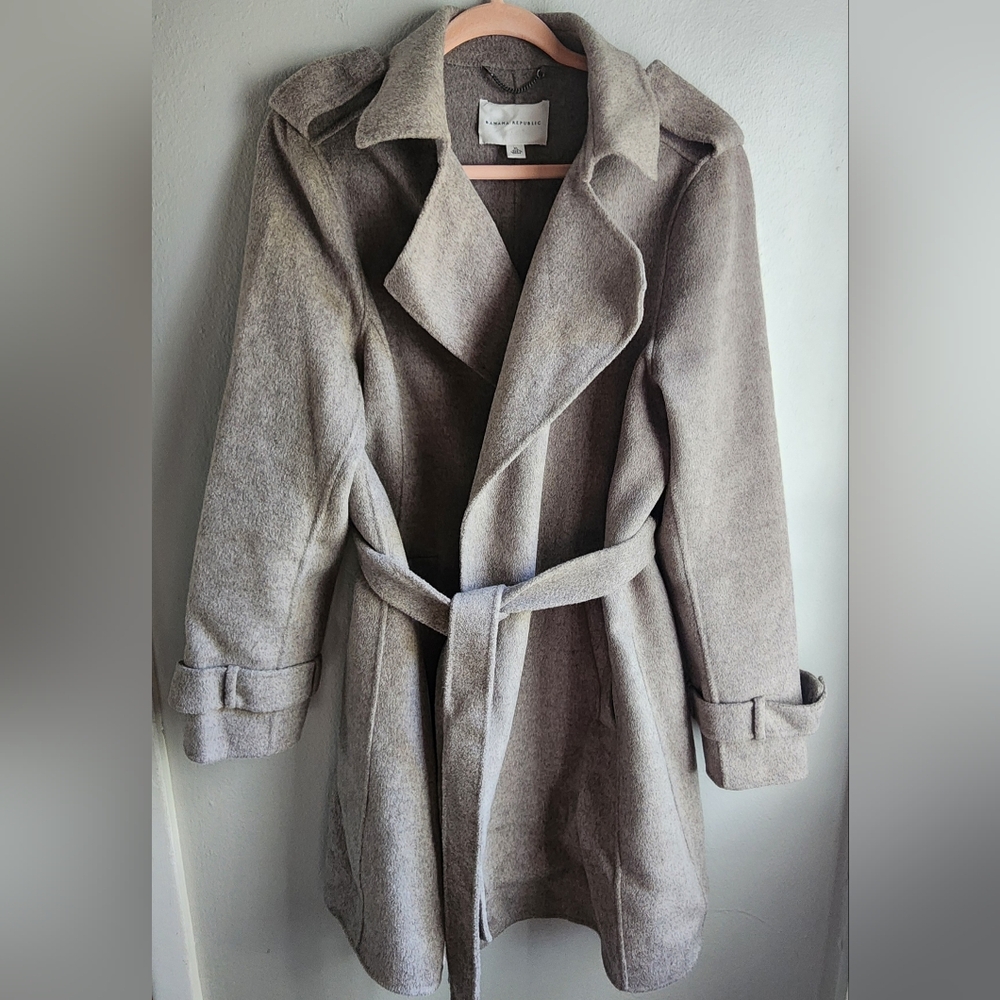 BANANA REPUBLIC WOOL ANGORA Wrap Coat XL